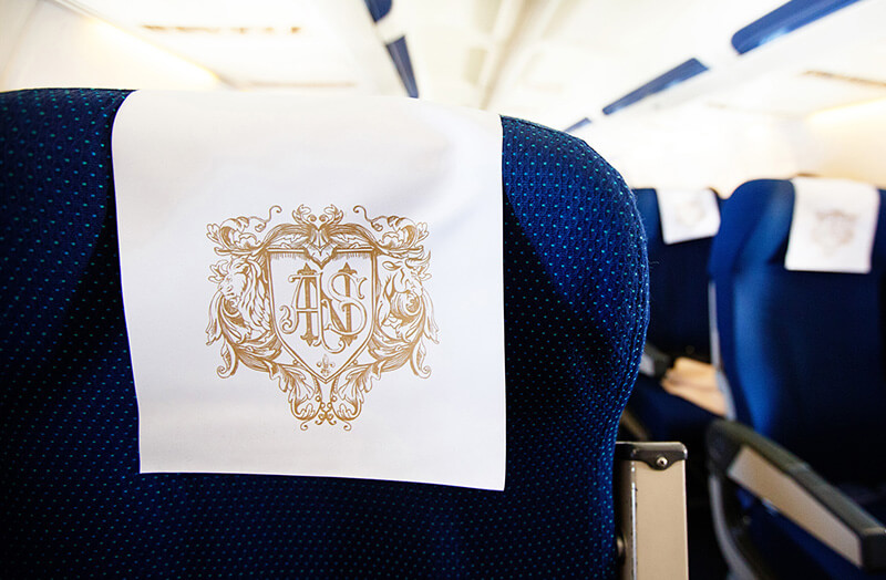 Personalisierte Flugzeugsitze für Berliner Hochzeit